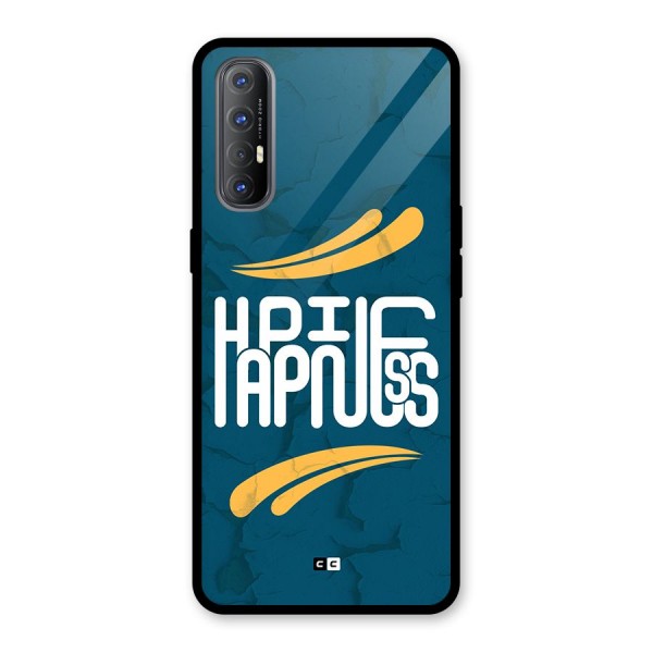 Happpiness Typography Glass Back Case for Oppo Reno3 Pro