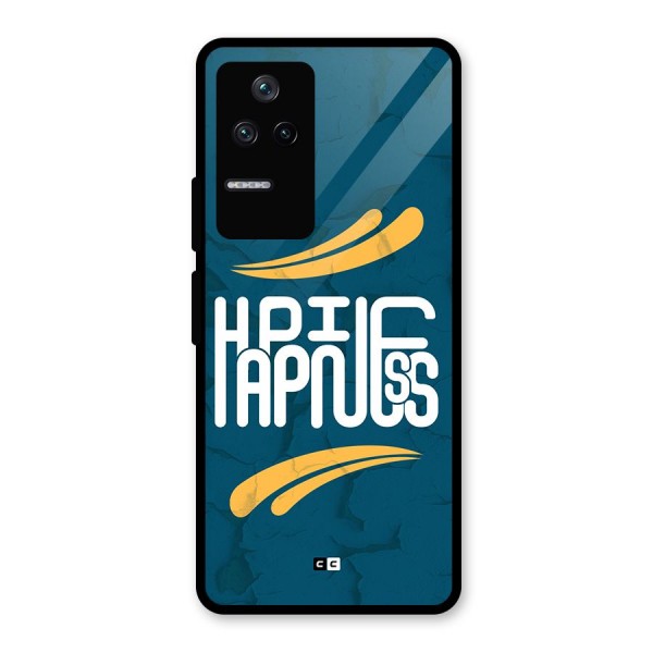 Happpiness Typography Glass Back Case for Poco F4 5G
