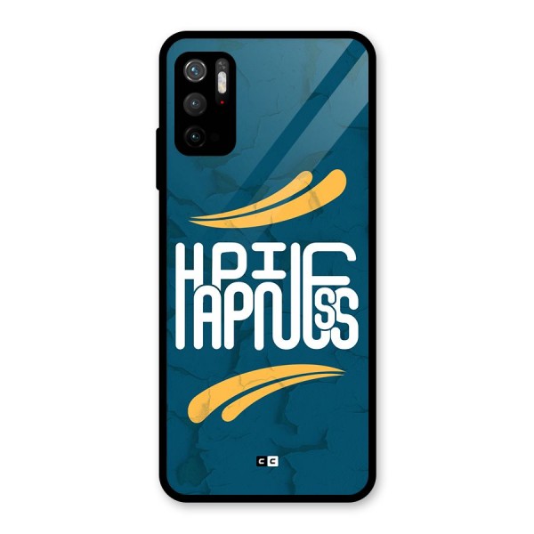 Happpiness Typography Glass Back Case for Poco M3 Pro 5G
