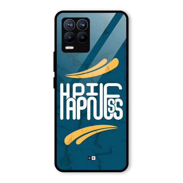 Happpiness Typography Glass Back Case for Realme 8 Pro
