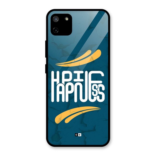 Happpiness Typography Glass Back Case for Realme C11