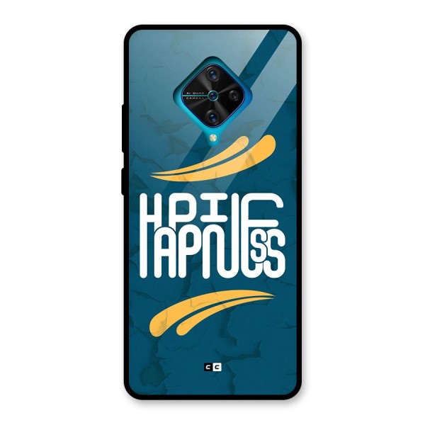 Happpiness Typography Glass Back Case for Vivo S1 Pro