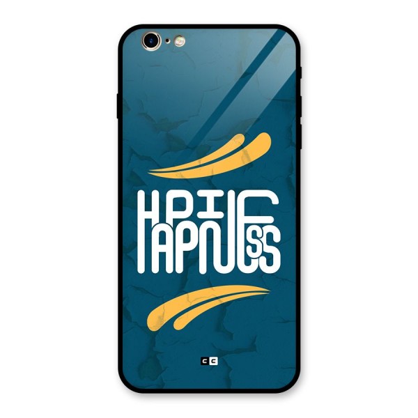 Happpiness Typography Glass Back Case for iPhone 6 Plus 6S Plus