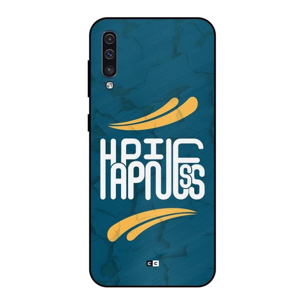 Happpiness Typography Metal Back Case for Galaxy A30s