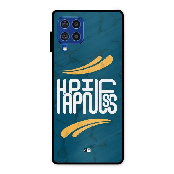 Happpiness Typography Metal Back Case for Galaxy F62