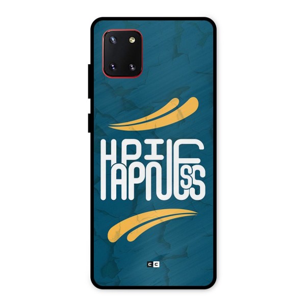 Happpiness Typography Metal Back Case for Galaxy Note 10 Lite