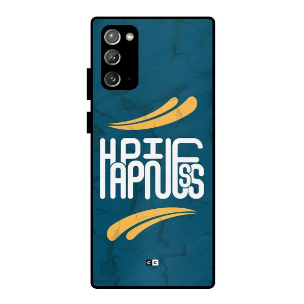 Happpiness Typography Metal Back Case for Galaxy Note 20