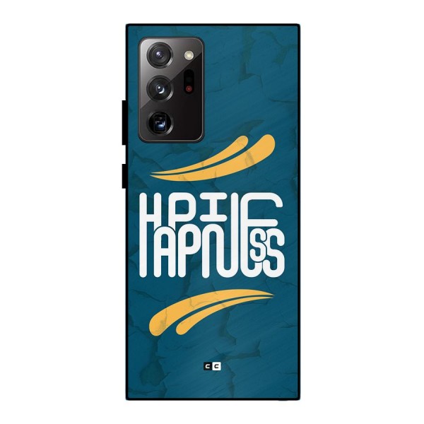 Happpiness Typography Metal Back Case for Galaxy Note 20 Ultra