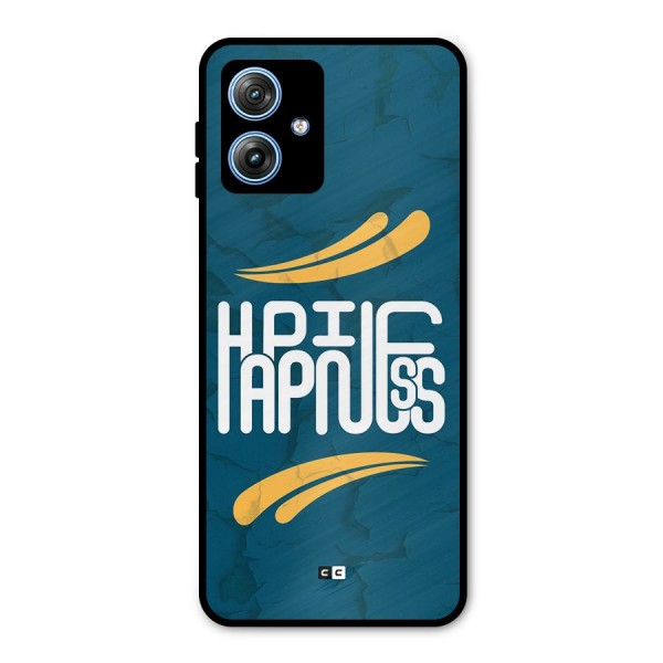 Happpiness Typography Metal Back Case for Moto G54