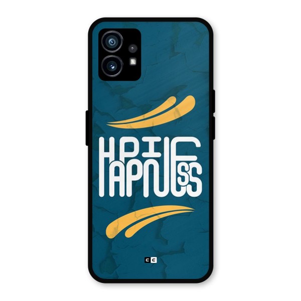 Happpiness Typography Metal Back Case for Nothing Phone 1