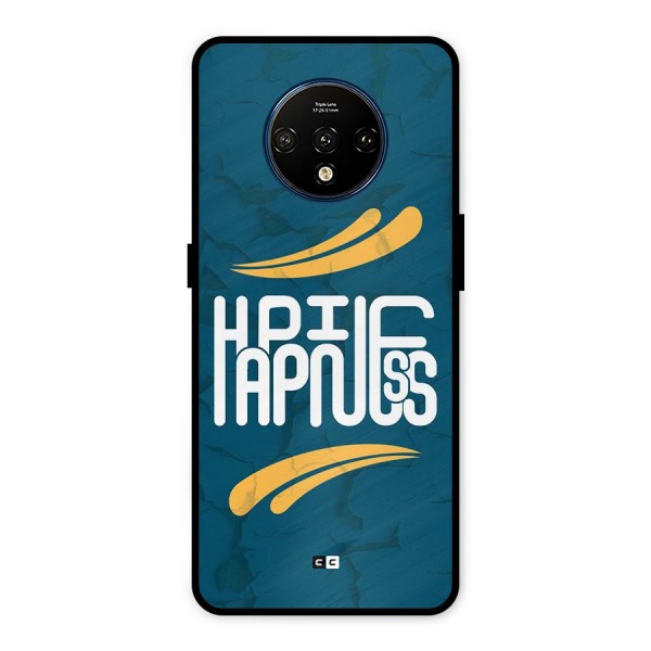 Happpiness Typography Metal Back Case for OnePlus 7T