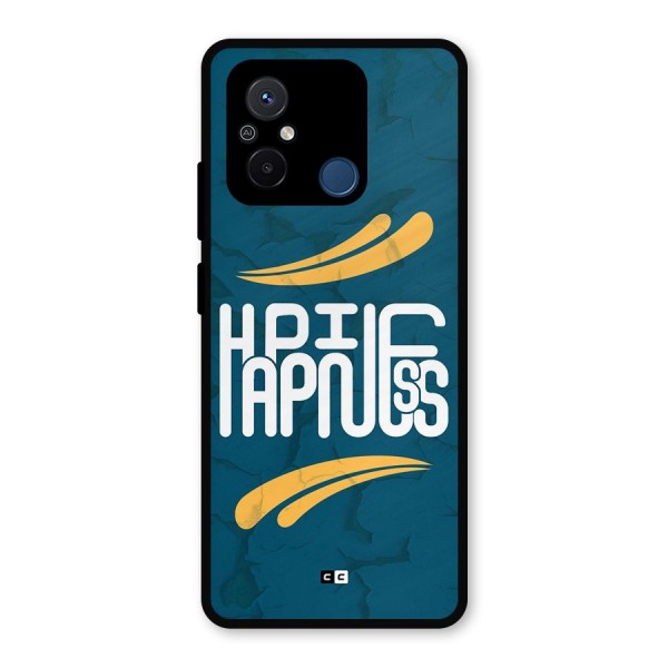 Happpiness Typography Metal Back Case for Poco C55