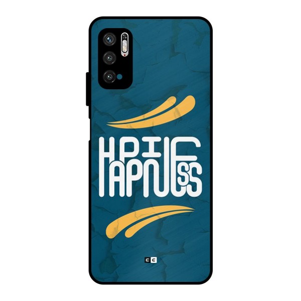Happpiness Typography Metal Back Case for Poco M3 Pro 5G