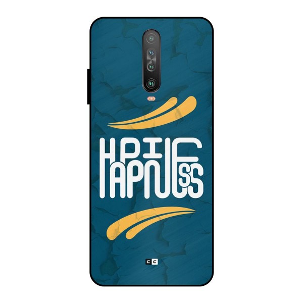 Happpiness Typography Metal Back Case for Poco X2