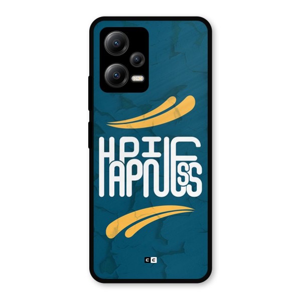 Happpiness Typography Metal Back Case for Poco X5
