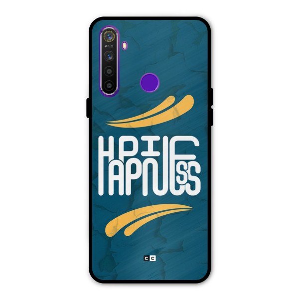 Happpiness Typography Metal Back Case for Realme 5