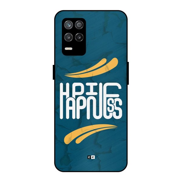 Happpiness Typography Metal Back Case for Realme 9 5G