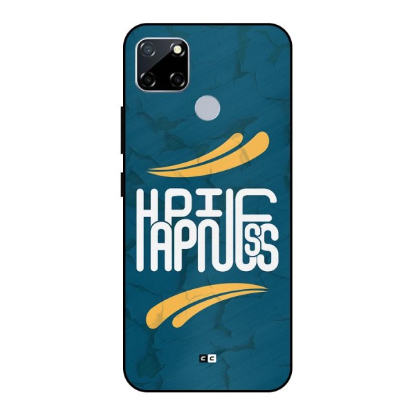 Happpiness Typography Metal Back Case for Realme Narzo 30A