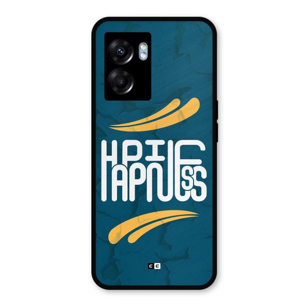 Happpiness Typography Metal Back Case for Realme Narzo 50 5G