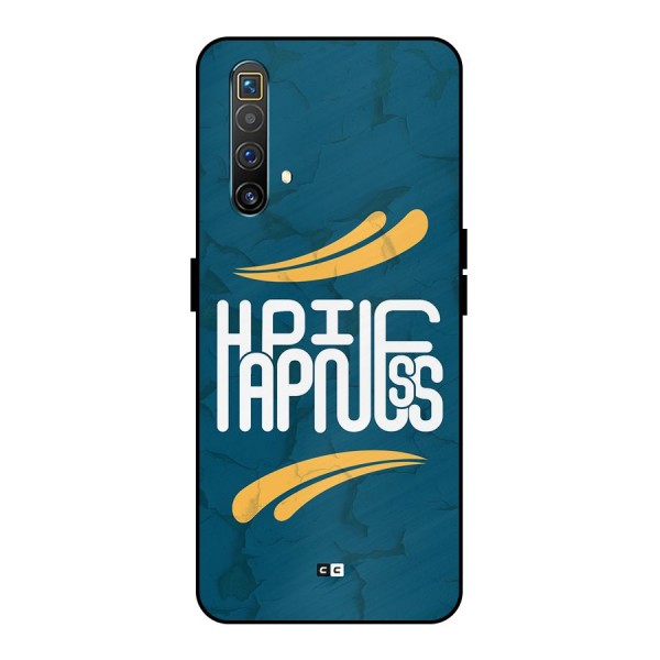 Happpiness Typography Metal Back Case for Realme X3