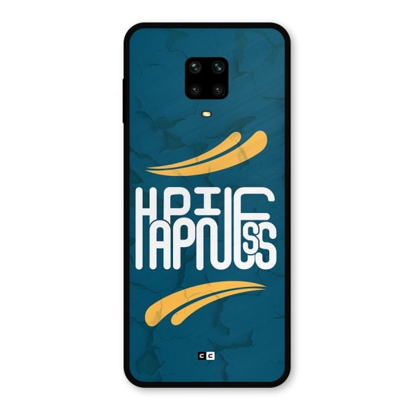 Happpiness Typography Metal Back Case for Redmi Note 9 Pro Max