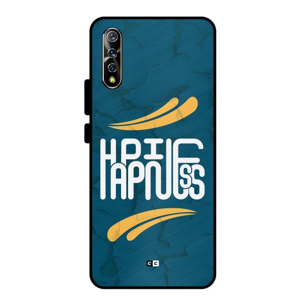Happpiness Typography Metal Back Case for Vivo S1
