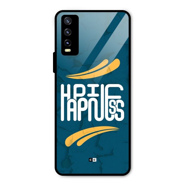 Happpiness Typography Metal Back Case for Vivo Y20i