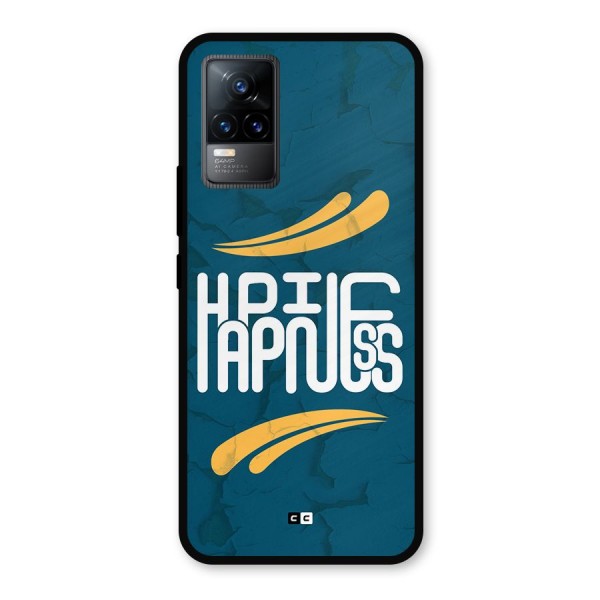 Happpiness Typography Metal Back Case for Vivo Y73