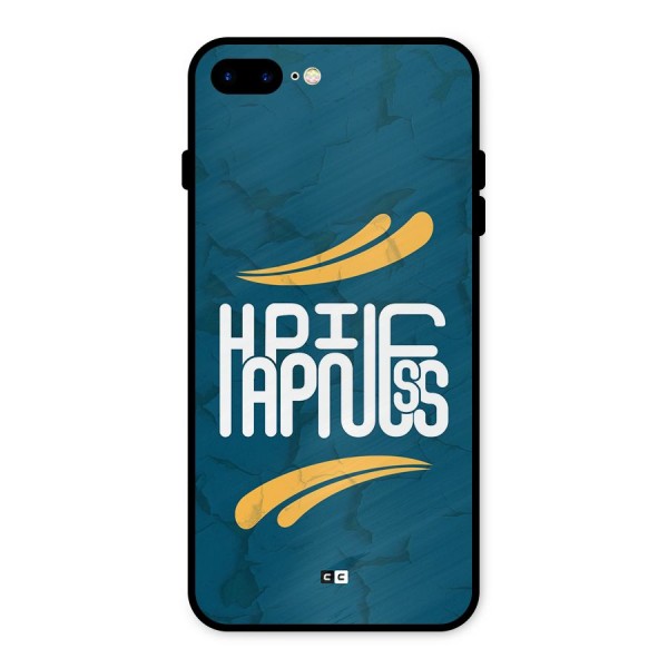 Happpiness Typography Metal Back Case for iPhone 8 Plus