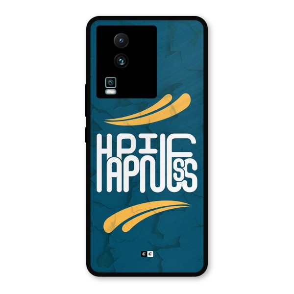 Happpiness Typography Metal Back Case for iQOO Neo 7 Pro