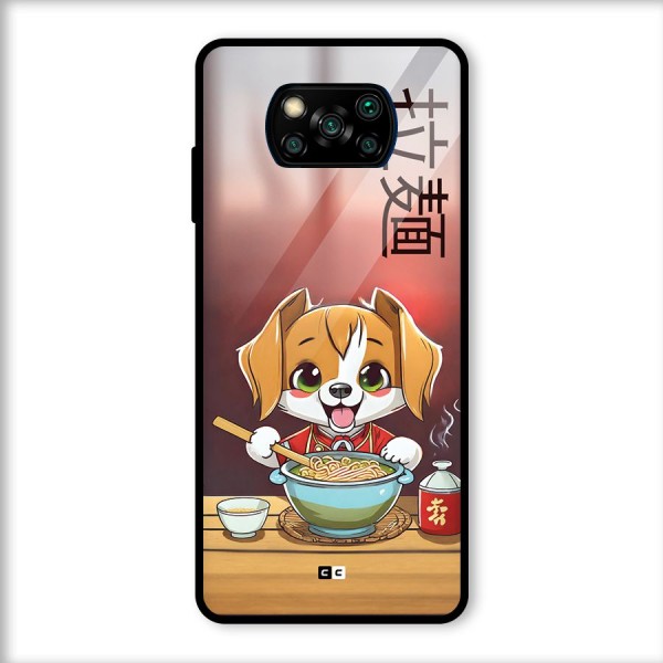 Happy Dog Cooking Glass Back Case for Poco X3