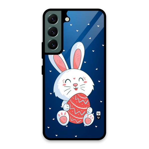 Happy Festive Bunny Glass Back Case for Galaxy S22 5G