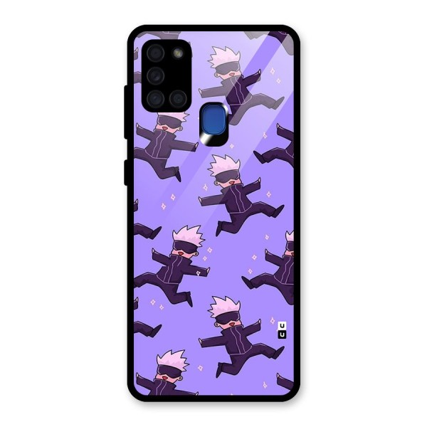 Happy Gojo Glass Back Case for Galaxy A21s