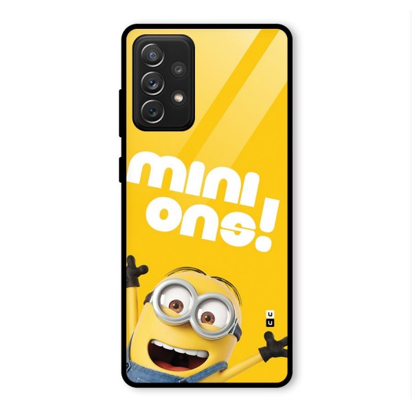 Happy Minion Glass Back Case for Galaxy A72