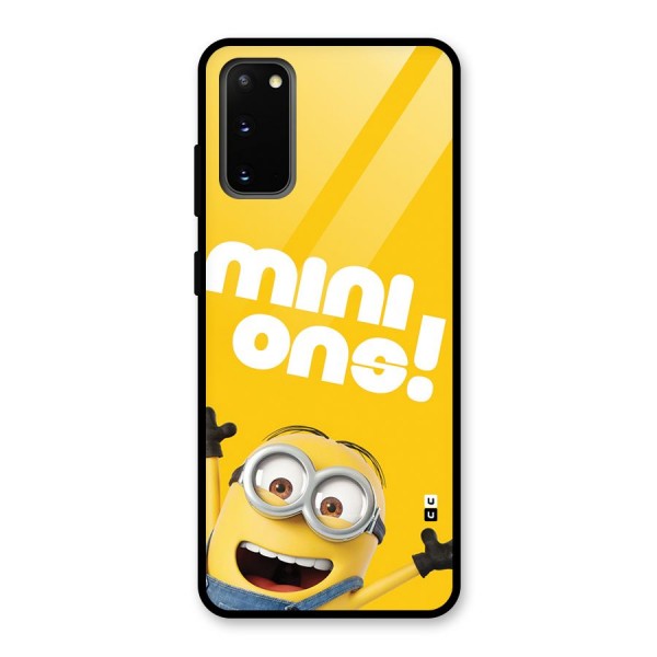Happy Minion Glass Back Case for Galaxy S20