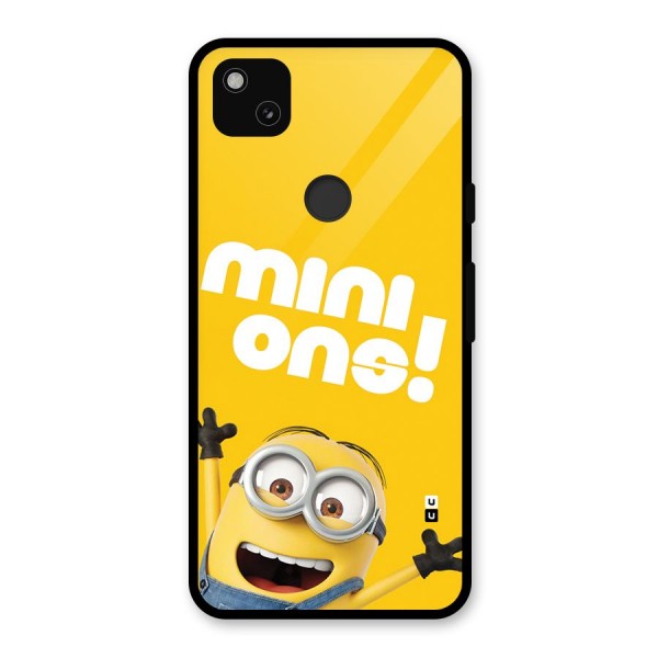 Happy Minion Glass Back Case for Google Pixel 4a