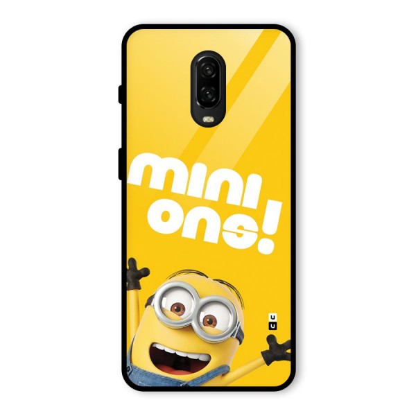 Happy Minion Glass Back Case for OnePlus 6T