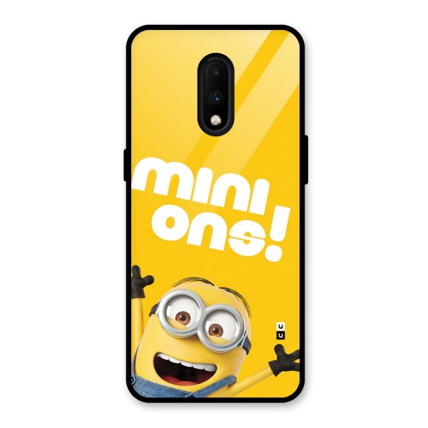 Happy Minion Glass Back Case for OnePlus 7
