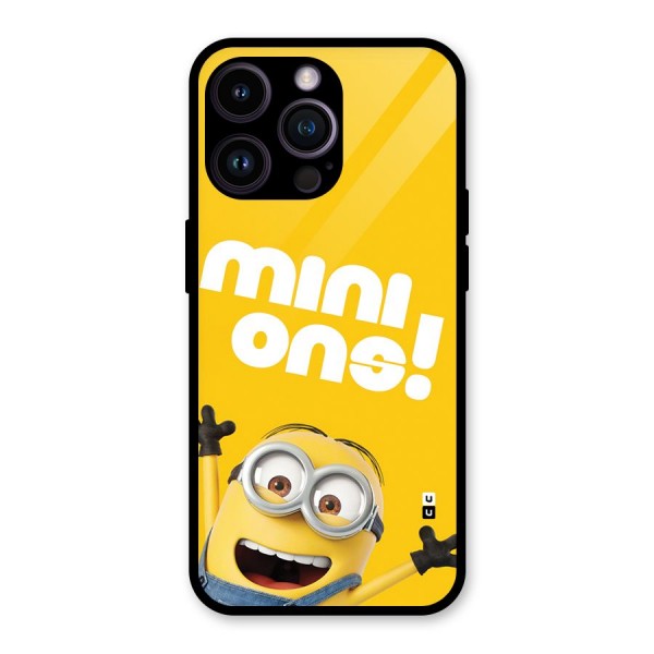 Happy Minion Glass Back Case for iPhone 14 Pro Max