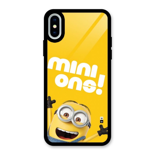 Happy Minion Glass Back Case for iPhone X