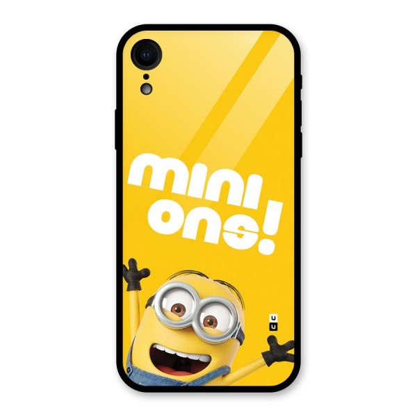 Happy Minion Glass Back Case for iPhone XR