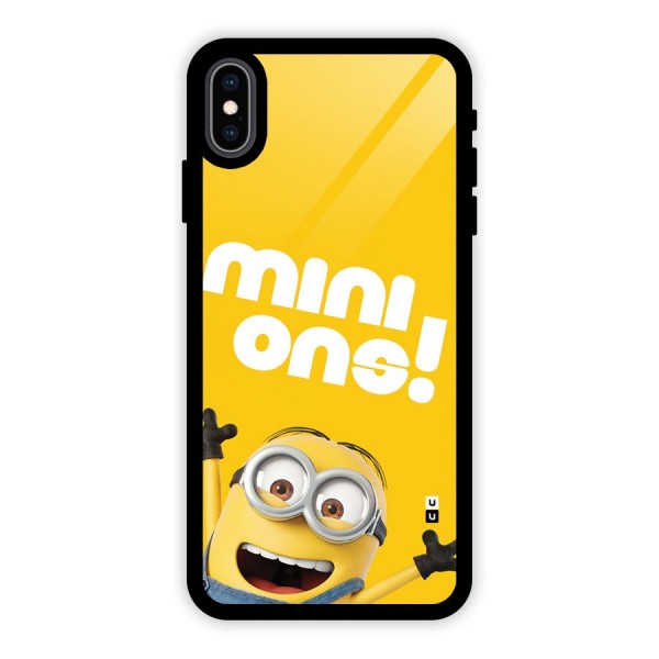 Happy Minion Glass Back Case for iPhone XS Max