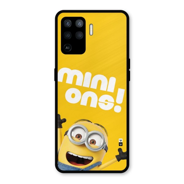 Happy Minion Metal Back Case for Oppo F19 Pro