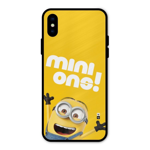 Happy Minion Metal Back Case for iPhone X