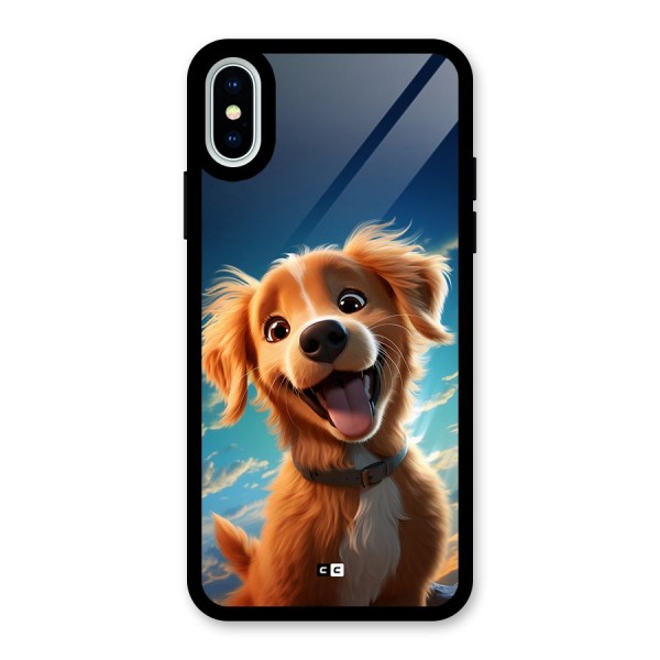 Happy Puppy Glass Back Case for iPhone X