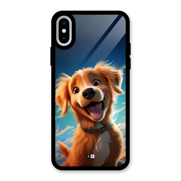 Happy Puppy Glass Back Case for iPhone XS