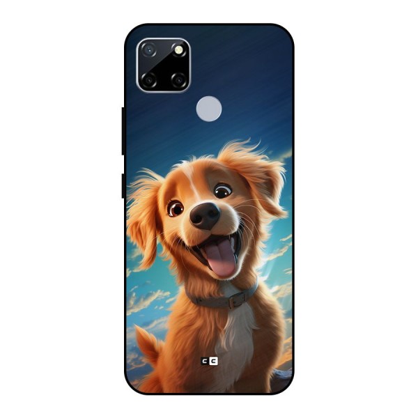 Happy Puppy Metal Back Case for Realme Narzo 30A