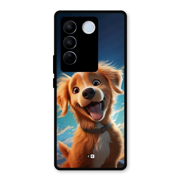 Happy Puppy Metal Back Case for Vivo V27 Pro