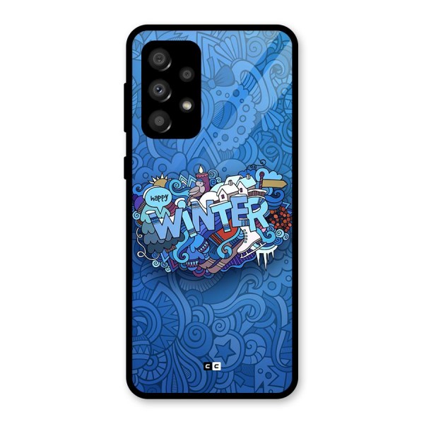 Happy Winter Glass Back Case for Galaxy A32