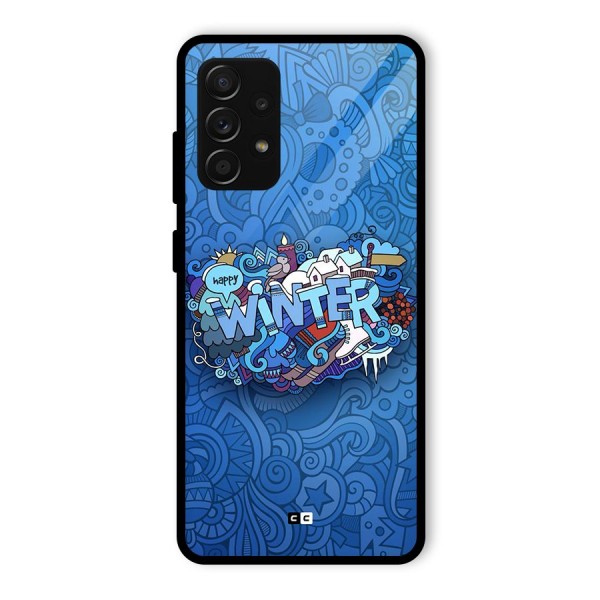 Happy Winter Glass Back Case for Galaxy A53 5G